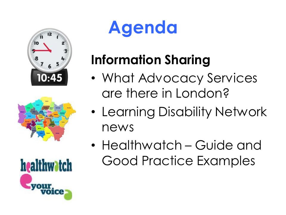 Agenda Information Sharing What Advocacy Services are there in London.