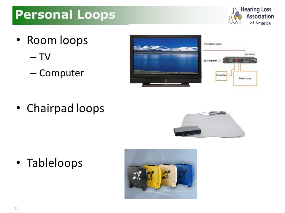 12 Personal Loops Room loops – TV – Computer Chairpad loops Tableloops