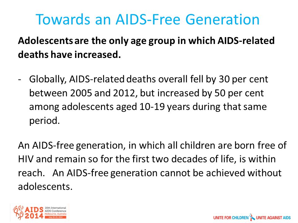 Adolescents are the only age group in which AIDS-related deaths have increased.