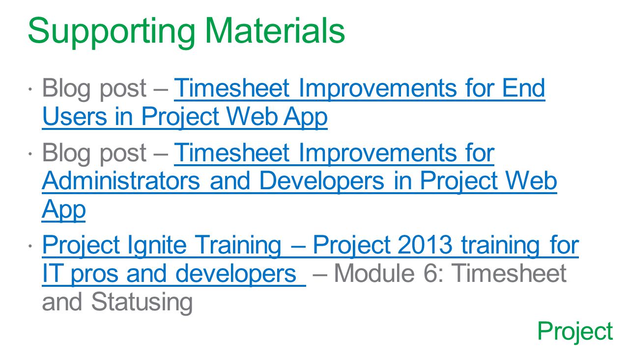 Project Supporting Materials