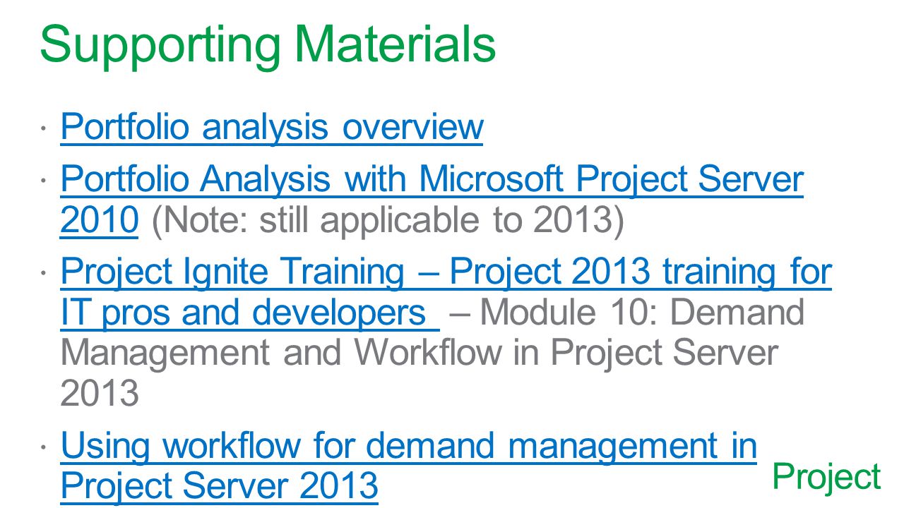 Project Supporting Materials