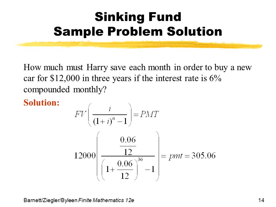 Sinking Fund Method Sample Problems