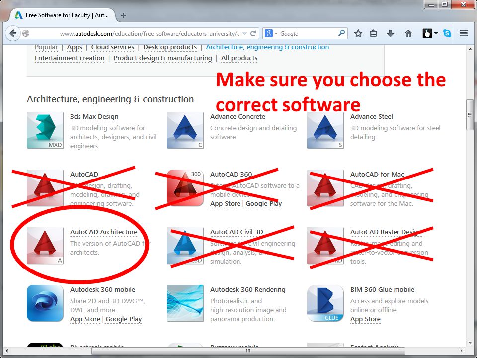 Make sure you choose the correct software