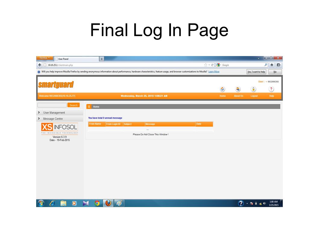 Final Log In Page