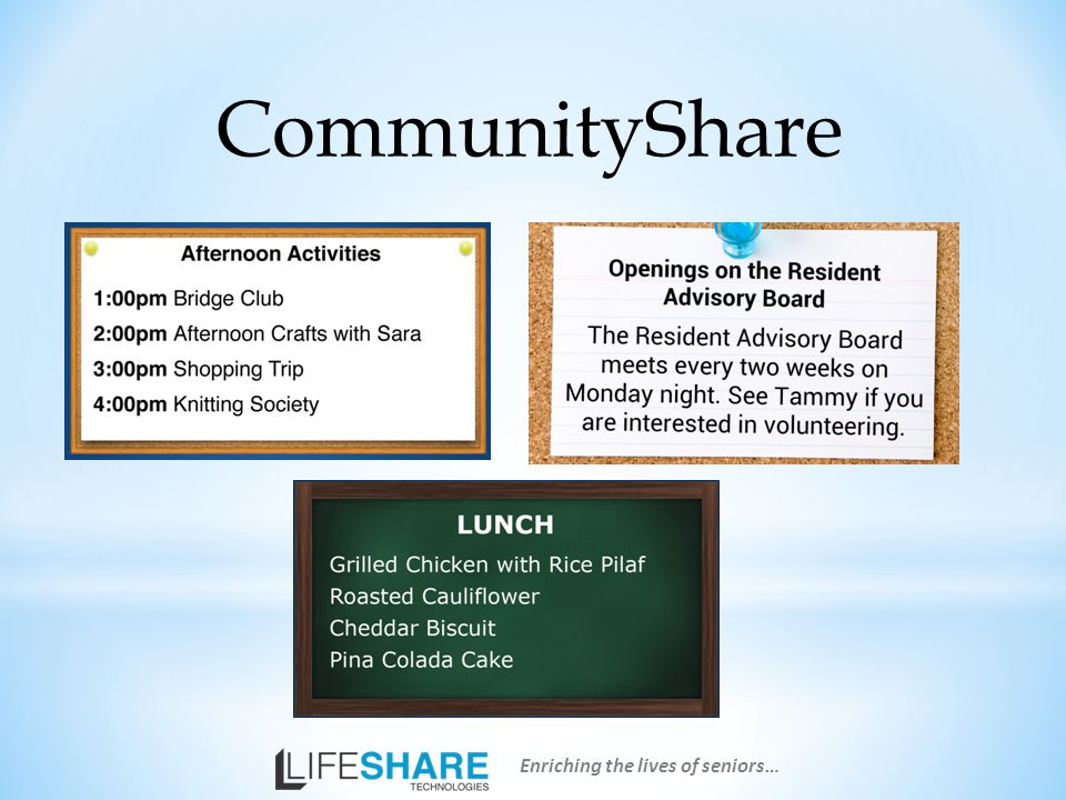 CommunityShare Enriching the lives of seniors…