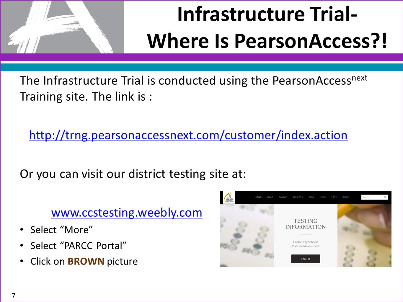 Infrastructure Trial- Where Is PearsonAccess .