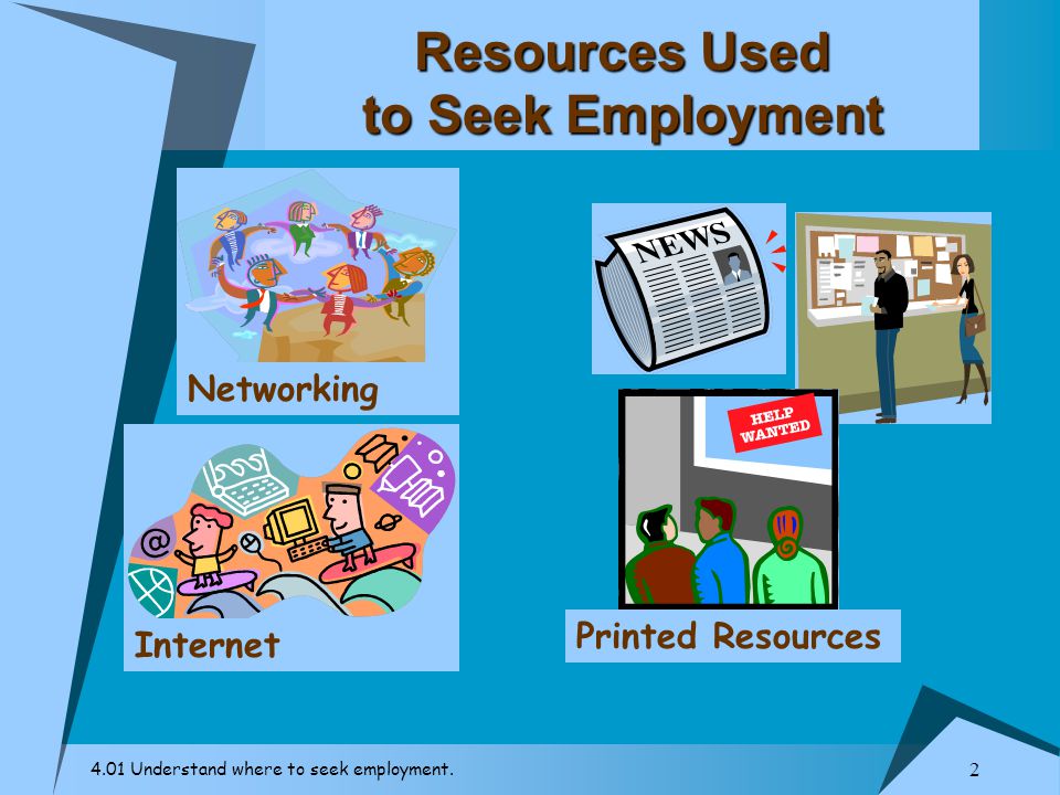 4.01 Understand where to seek employment.