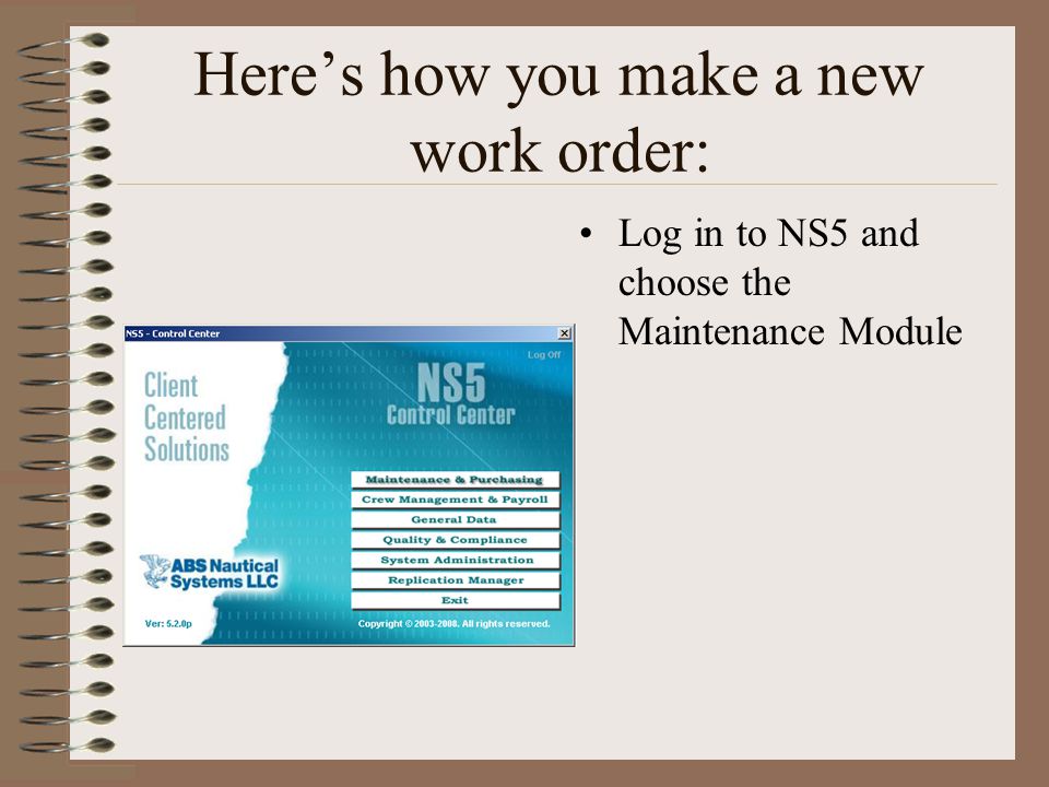ns5 work orders how to create a work order for an unplanned event