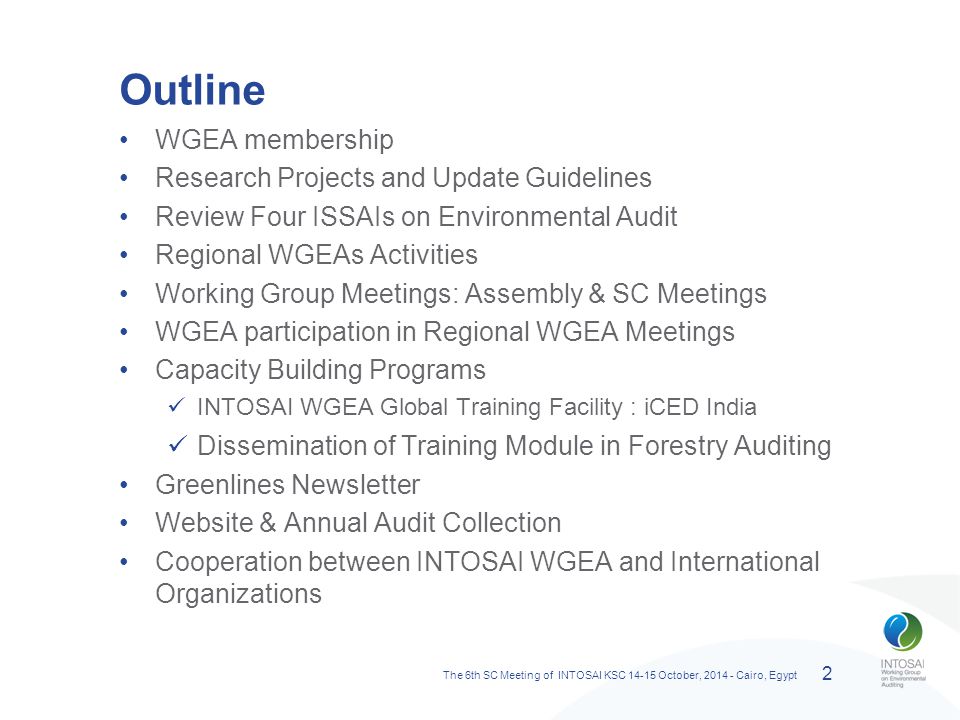 2014 2016 Progress Report of the INTOSAI Working Group on