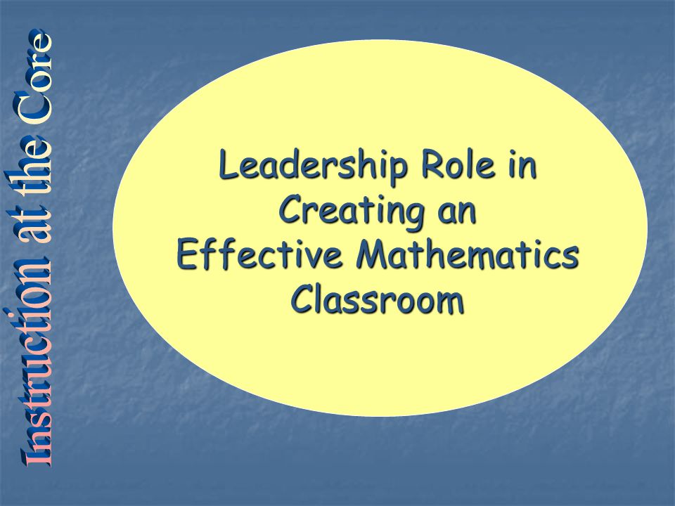 Leadership Role in Creating an Effective Mathematics Classroom