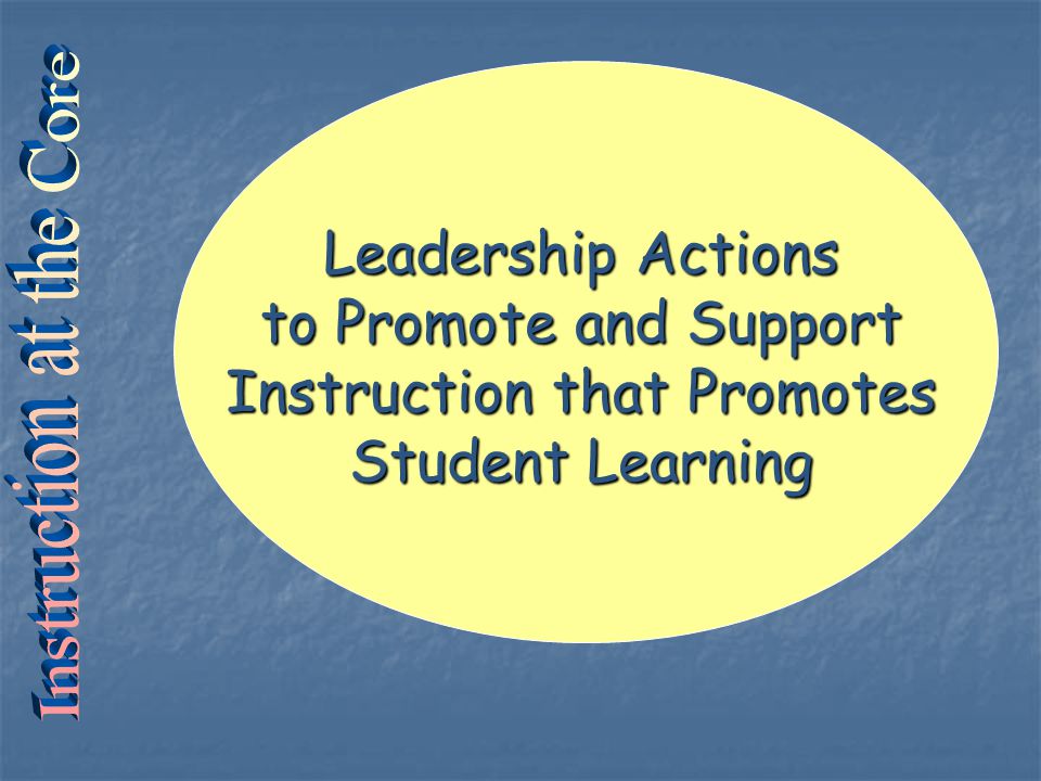 Leadership Actions to Promote and Support Instruction that Promotes Student Learning