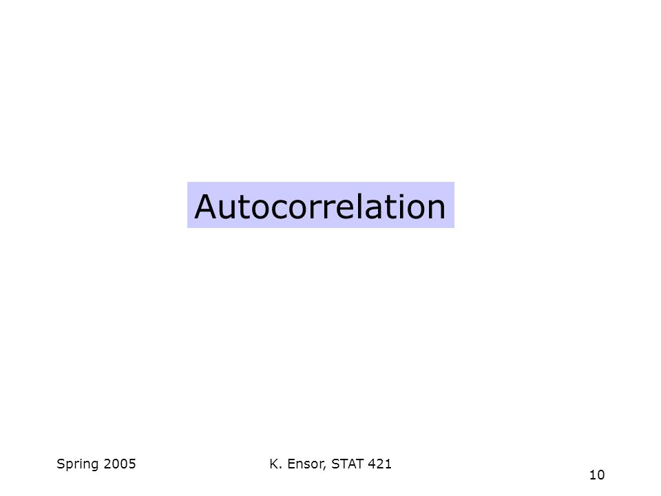 K. Ensor, STAT Spring 2005 Autocorrelation
