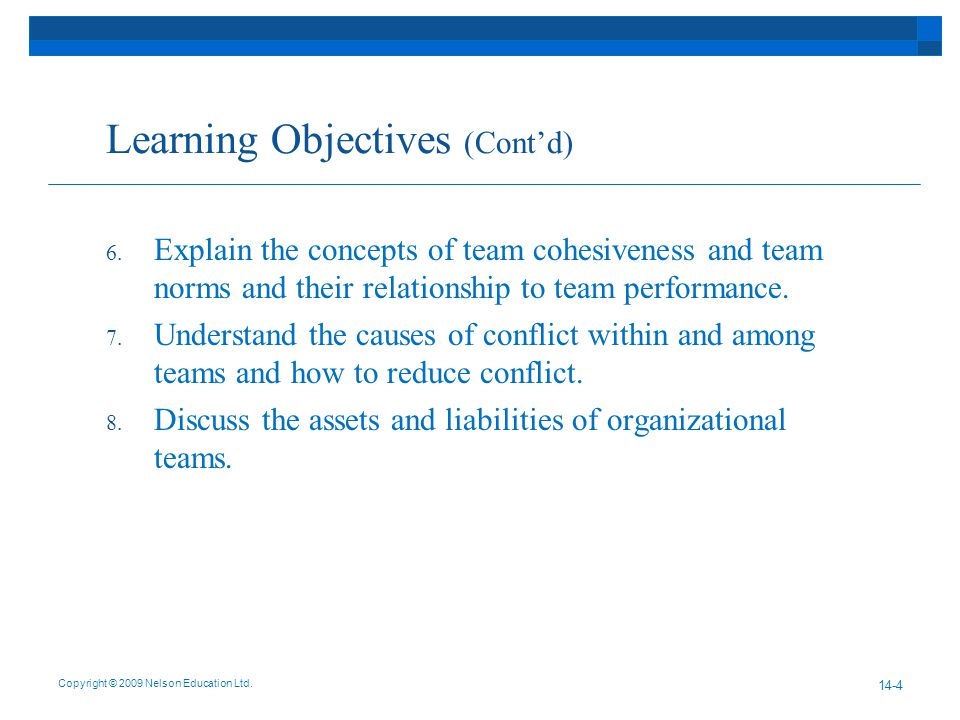 Learning Objectives (Cont’d) 6.