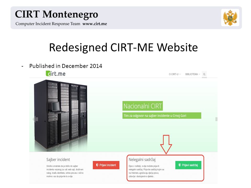 Redesigned CIRT-ME Website -Published in December 2014
