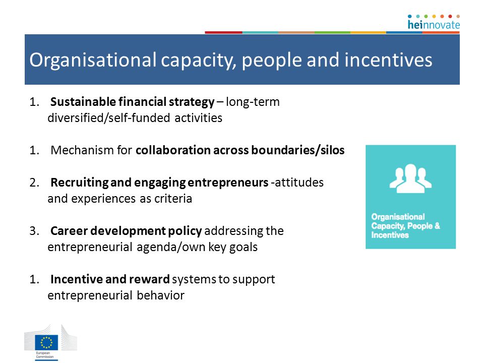 Organisational capacity, people and incentives 1.
