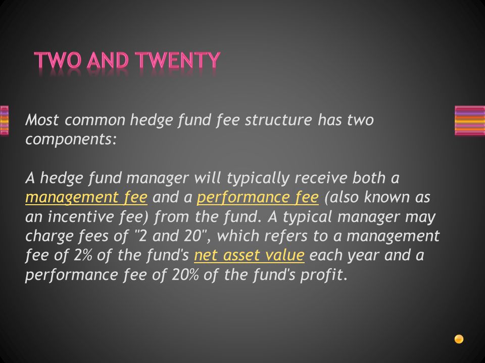 Two and Twenty: Explanation of the Hedge Fund Fee Structure