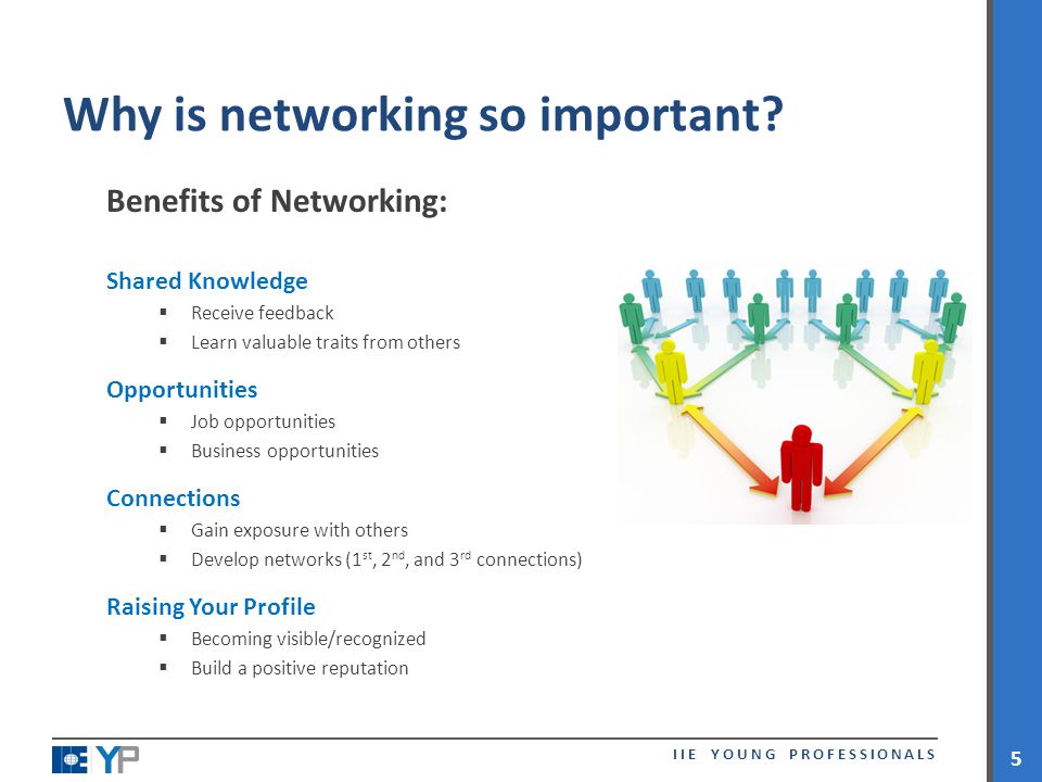 IIE YOUNG PROFESSIONALS 5 Why is networking so important.