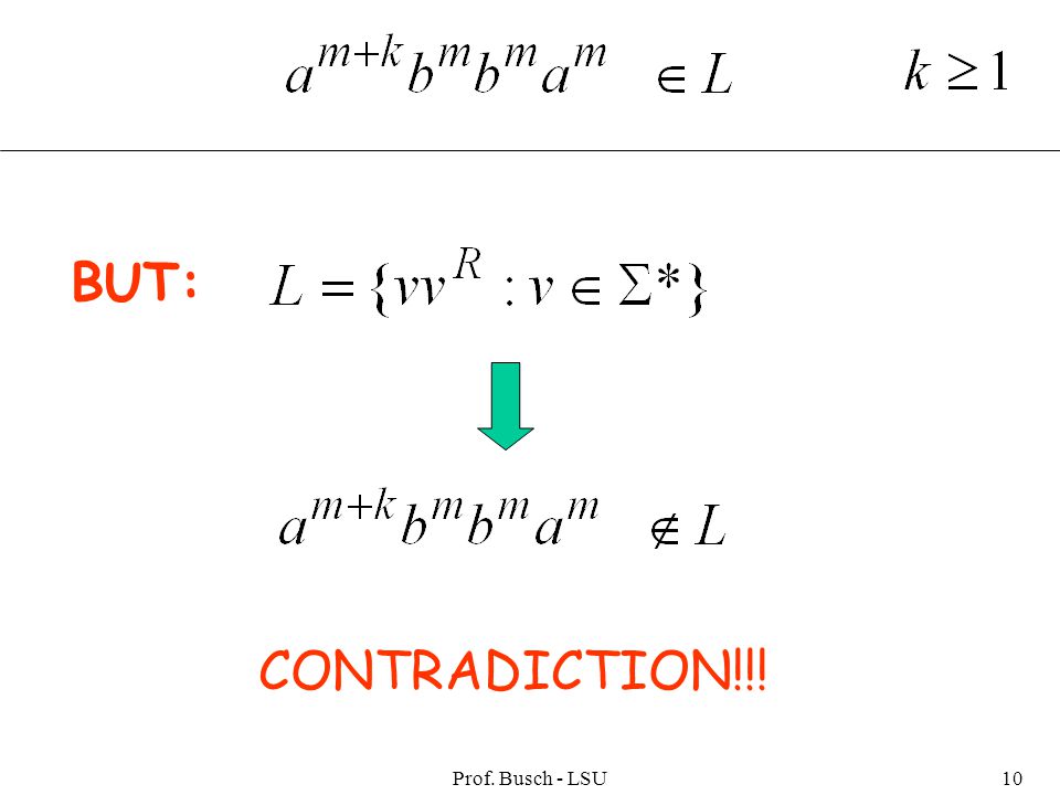 Prof. Busch - LSU10 BUT: CONTRADICTION!!!