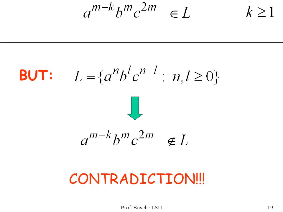 Prof. Busch - LSU19 BUT: CONTRADICTION!!!