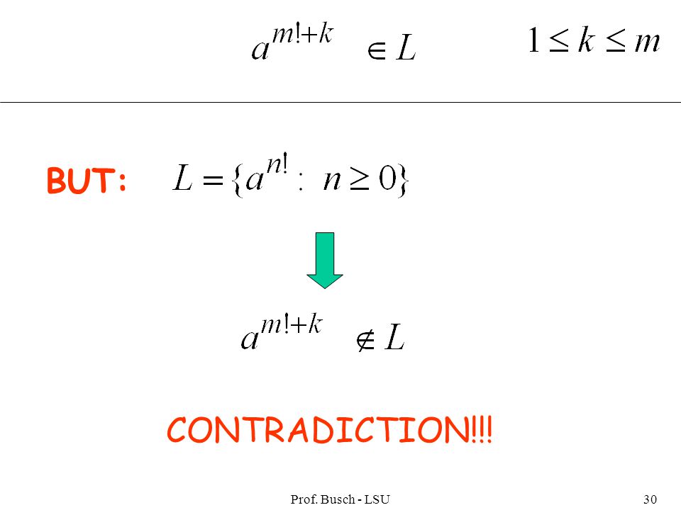 Prof. Busch - LSU30 BUT: CONTRADICTION!!!