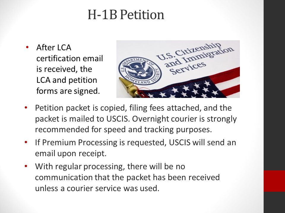 H-1B Process: LCA Filing A Labor Condition Application (LCA) will be filed with the Department of Labor for the salary, FTE and job title.