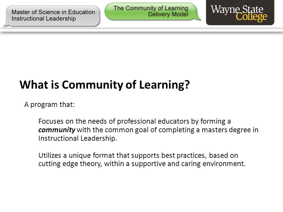 What is Community of Learning.