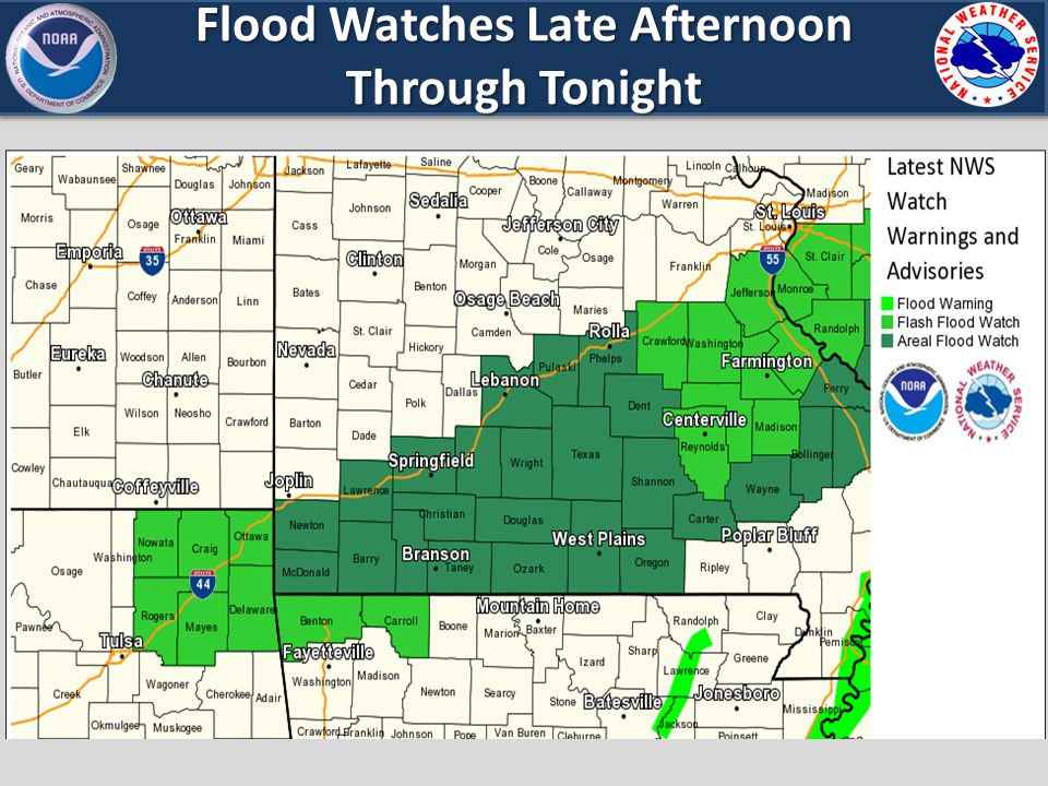 Flood Watches Late Afternoon Through Tonight