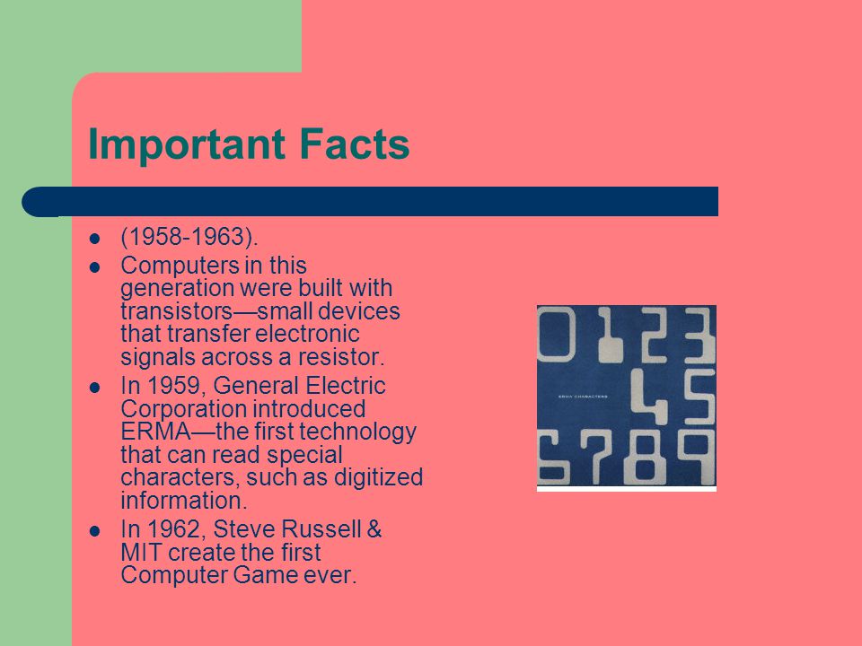 information about 1st generation computer