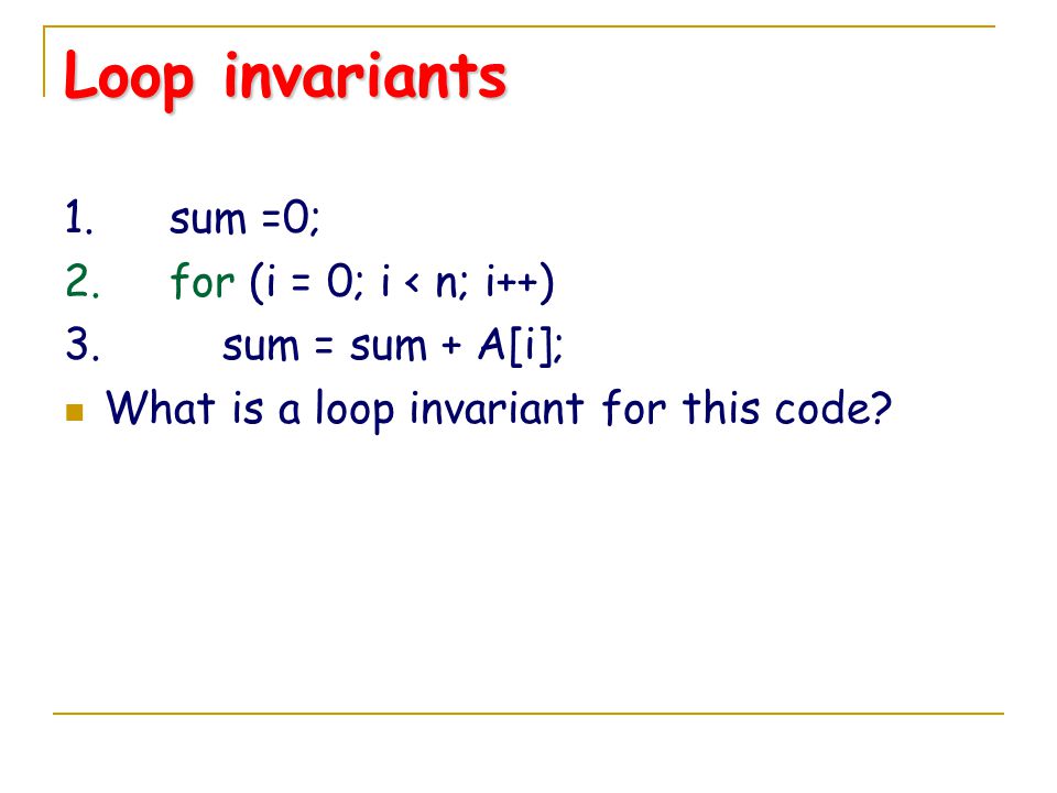 loop invariant proof loop invariant bubble sort
