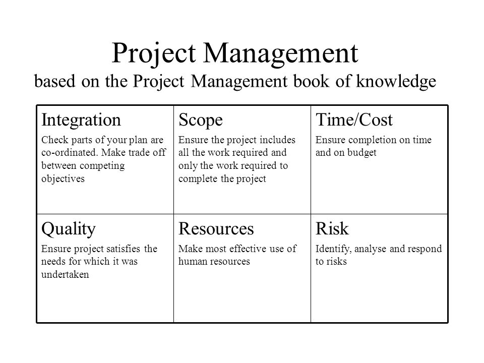 Управление проектами с нуля книга Project Management based on the Project Management book of knowledge Risk Identi