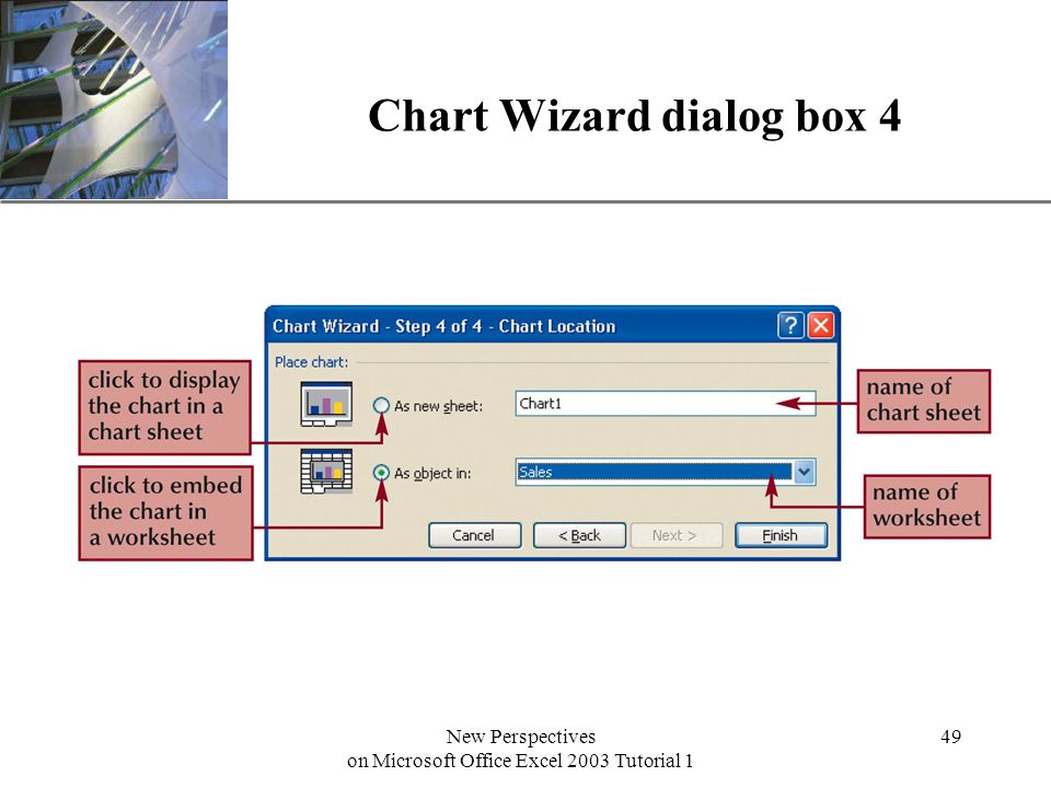 XP New Perspectives on Microsoft Office Excel 2003 Tutorial 1 49 Chart Wizard dialog box 4