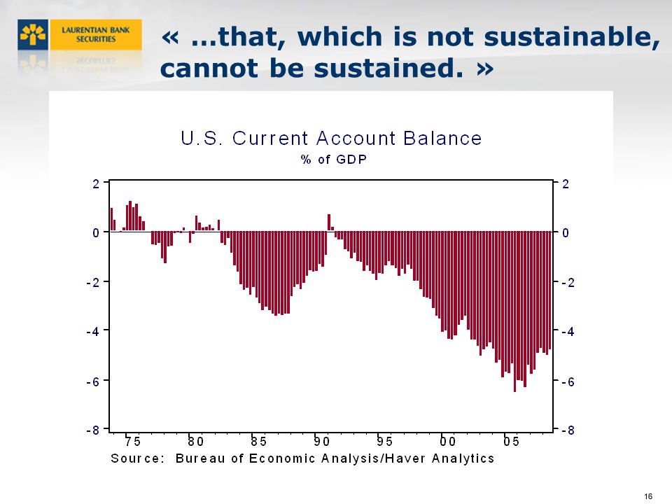 16 « …that, which is not sustainable, cannot be sustained. »