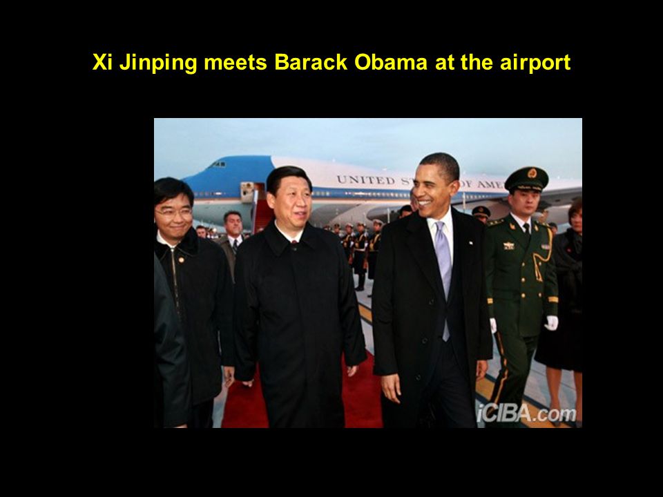 Xi Jinping meets Barack Obama at the airport