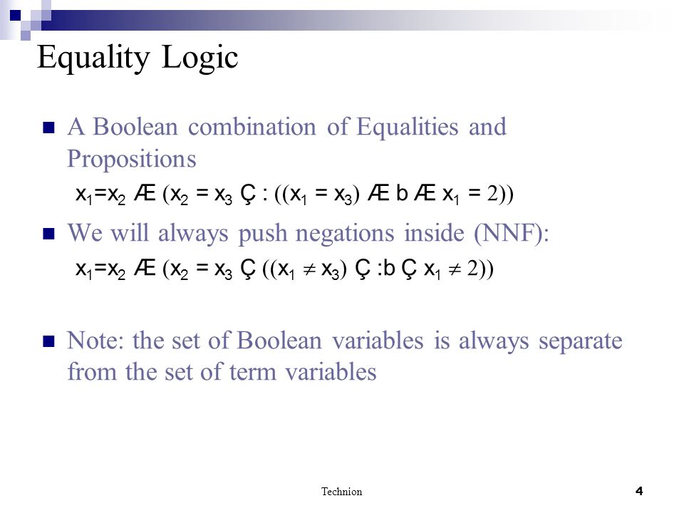 Ofer Strichman Technion 1 Decision Procedures In First Order Logic Part Ii Equality Logic And Uninterpreted Functions Ppt Download Ofer Strichman Technion 1 Decision Procedures In First Order Logic Part Ii Equality Logic And Uninterpreted Functions Ppt Download