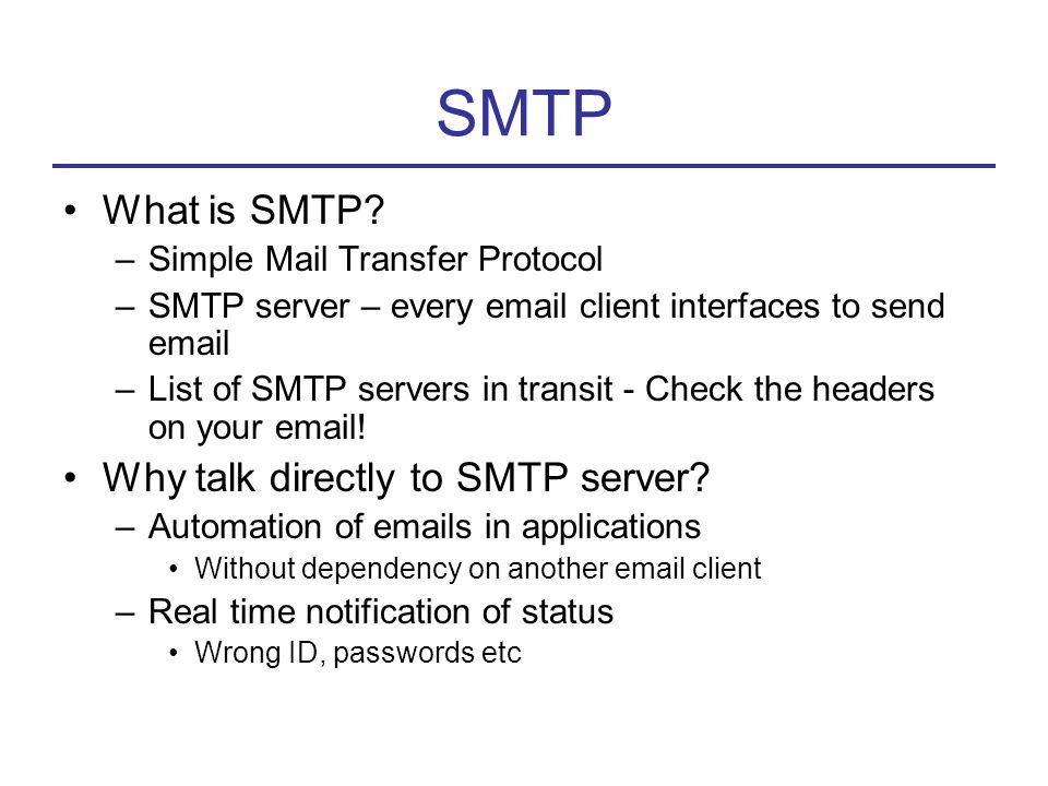 smtp cs176a ramya raghavendra smtp what is smtp simple mail what is smtp