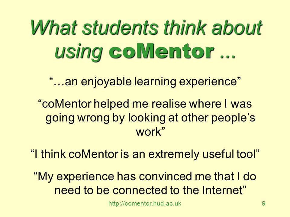What students think about using coMentor...