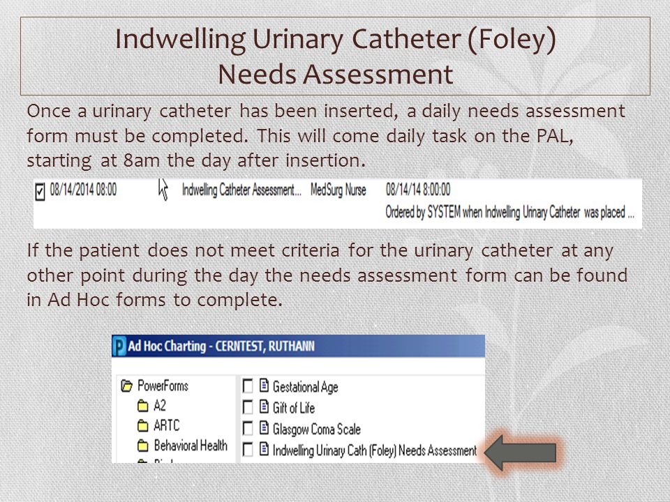 Charting Foley Catheter Care