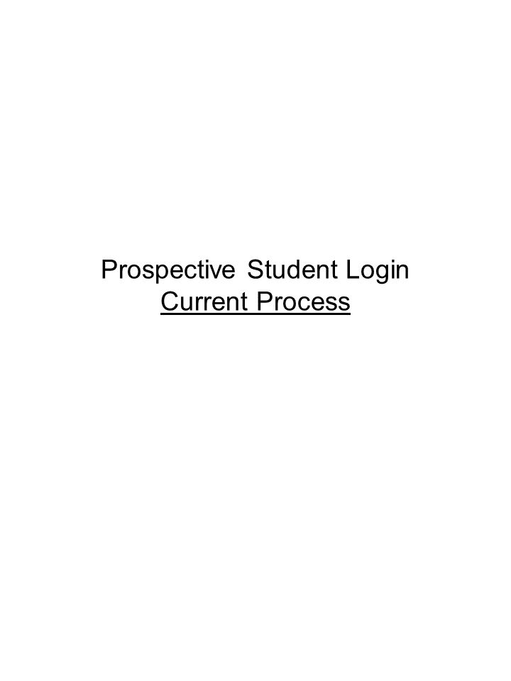 Prospective Student Login Current Process