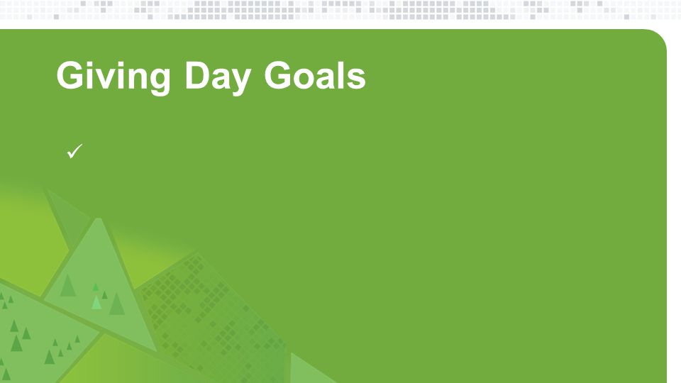 Giving Day Goals