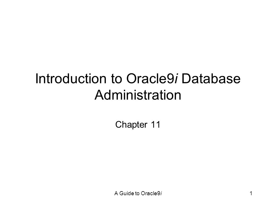Oracle 9i Database Administrators Guide