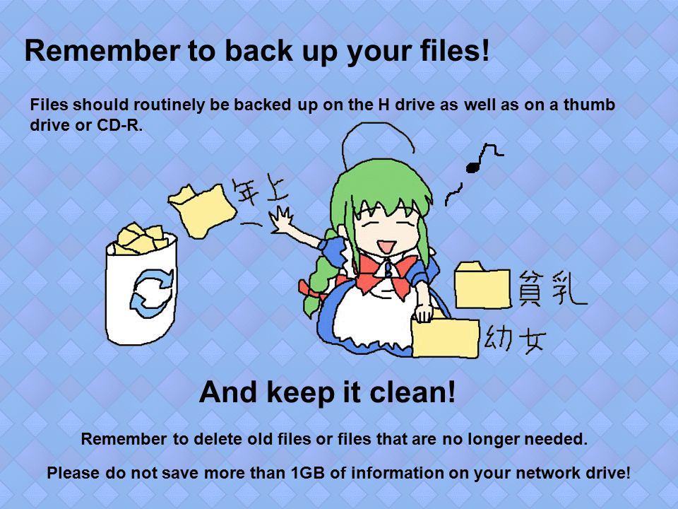 Remember to back up your files.