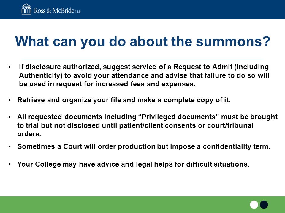What can you do about the summons.