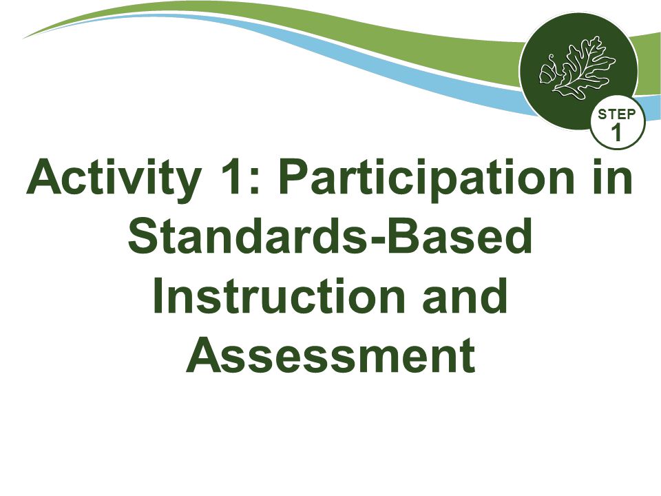 STEP 1 Activity 1: Participation in Standards-Based Instruction and Assessment
