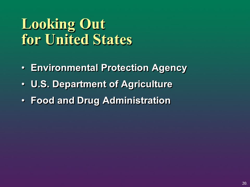 Looking Out for United States Environmental Protection Agency U.S.