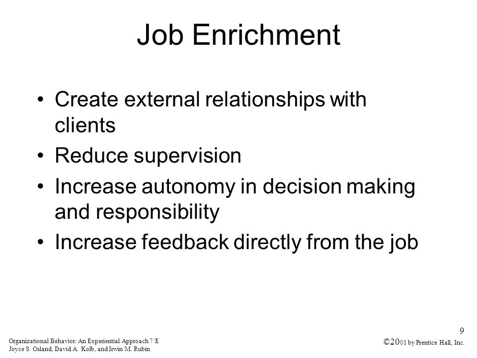 Organizational Behavior: An Experiential Approach 7/E Joyce S.