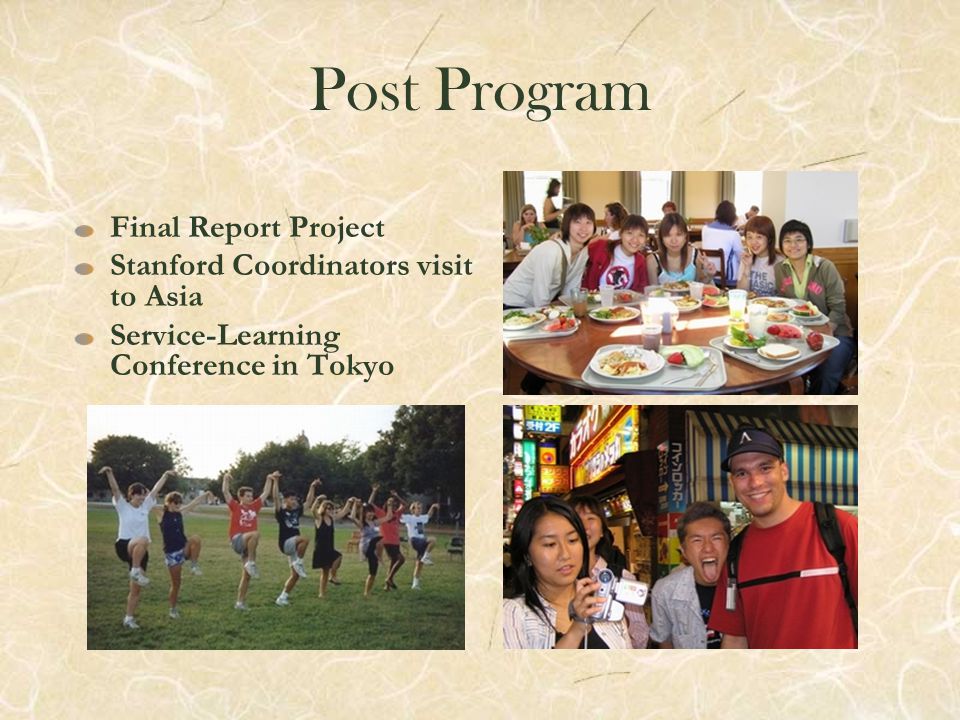 Post Program Final Report Project Stanford Coordinators visit to Asia Service-Learning Conference in Tokyo