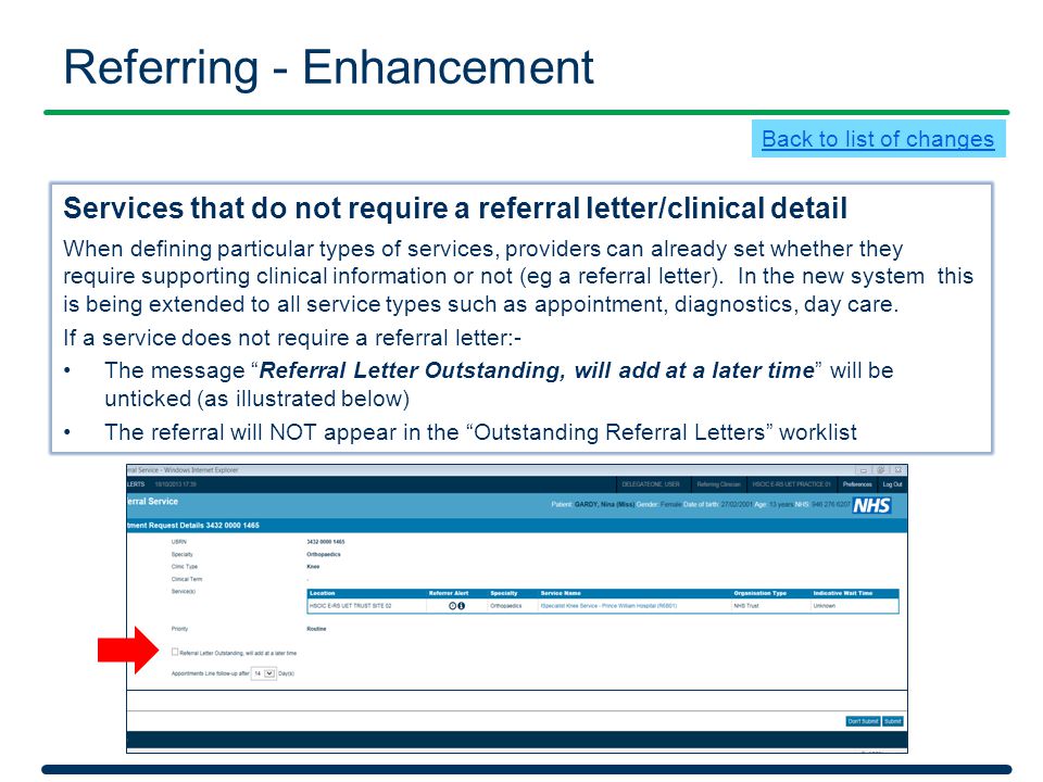 Referring - Enhancement Services that do not require a referral letter/clinical detail When defining particular types of services, providers can already set whether they require supporting clinical information or not (eg a referral letter).
