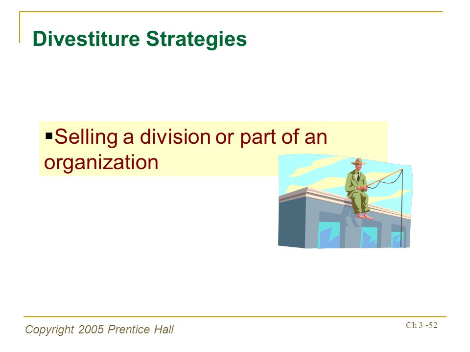 Copyright 2005 Prentice Hall Ch Divestiture Strategies  Selling a division or part of an organization