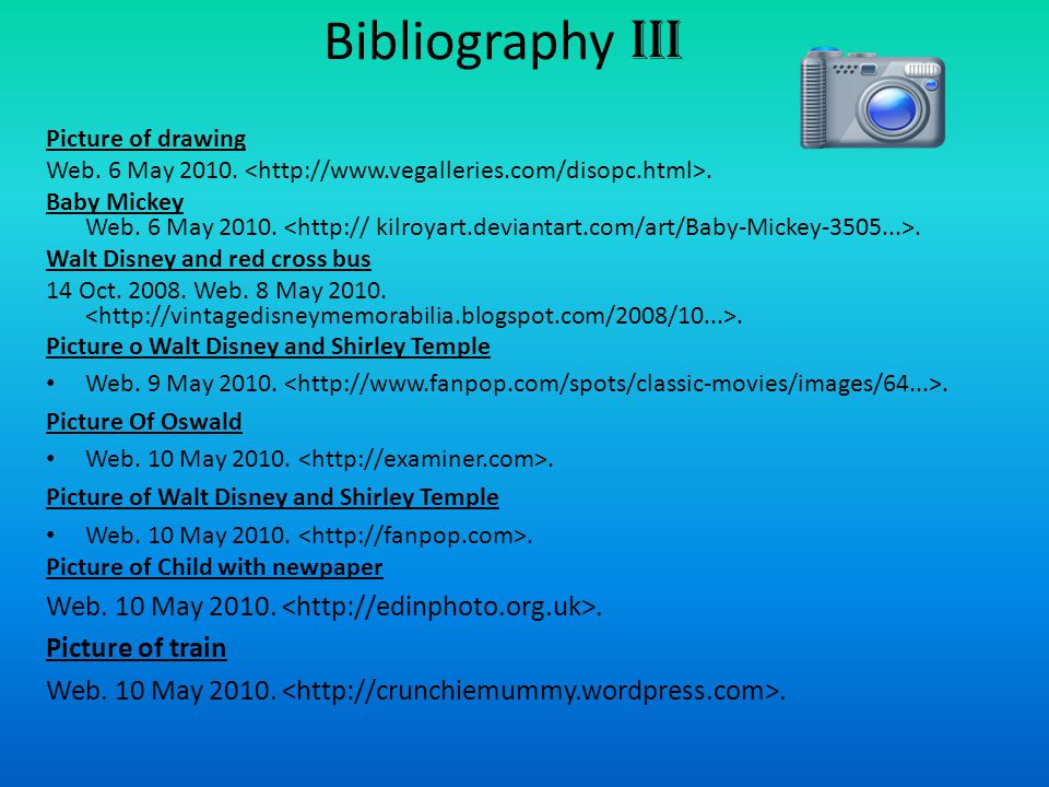 Bibliography III Picture of drawing Web. 6 May