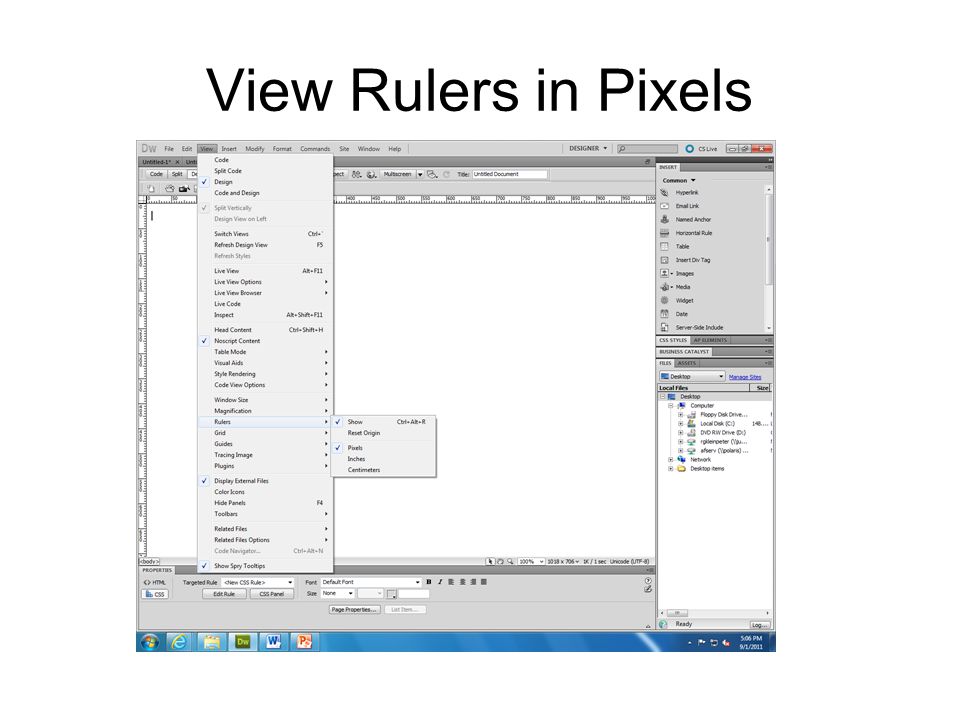 View Rulers in Pixels